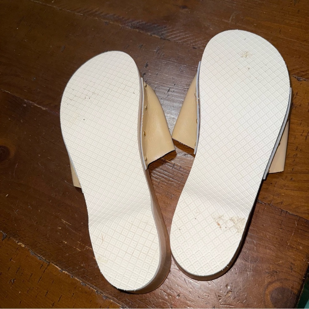 Donna Toscana Tan Slides/Heel leather upper size 7.5 made in Italy - Picture 8 of 12